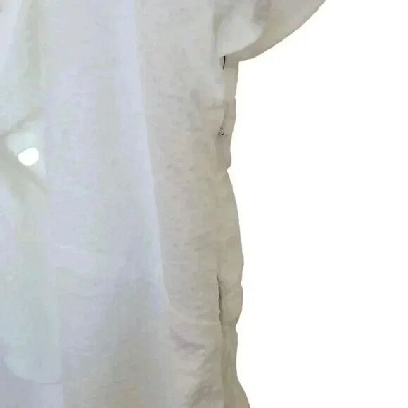 Nine West Women's White Poly/Cotton Seersucker Flutter Sleeve Lined Dress NEW - Picture 10 of 15